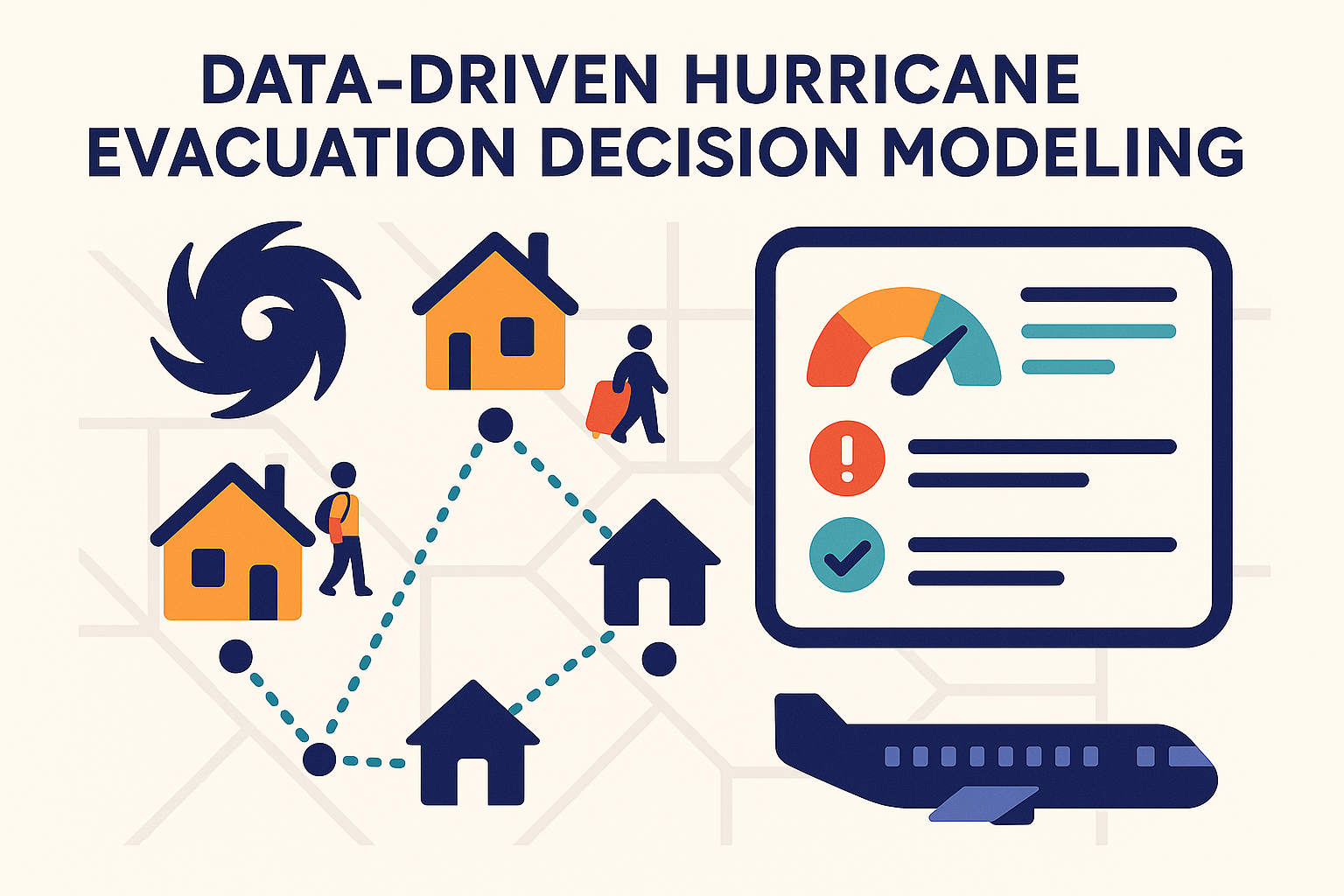 Data‑driven hurricane evacuation model figure